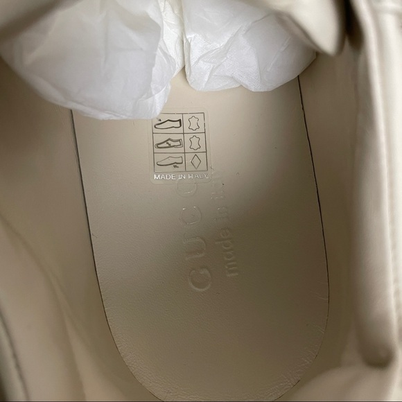 Gucci Men's Rhyton Gucci Logo Leather Sneaker Size 9.5 - Picture 7 of 10